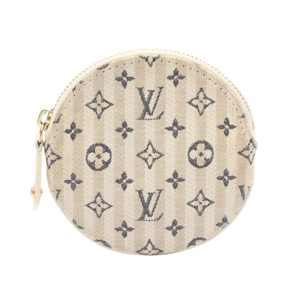 Louis Vuitton Coin Purse Rond Monogram Croisette Wallet Canvas Leather White